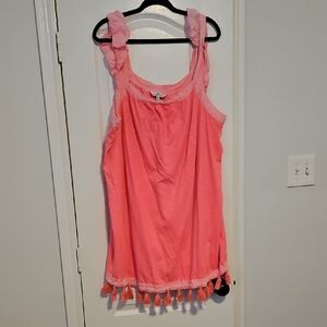 Vineyard Vines Pink Sleeveless Dress with Tassels